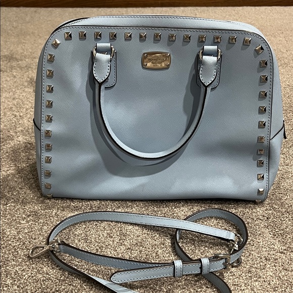 MICHAEL Michael Kors Handbags - MICHAEL Michael Kors Light Blue Studded Shoulder Bag